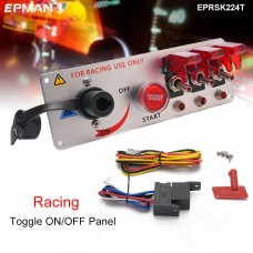 EPMAN 12V Auto LED Racing Car Ignition Engine Start On/Off Push Toggle Switch Panel EPRSK224T